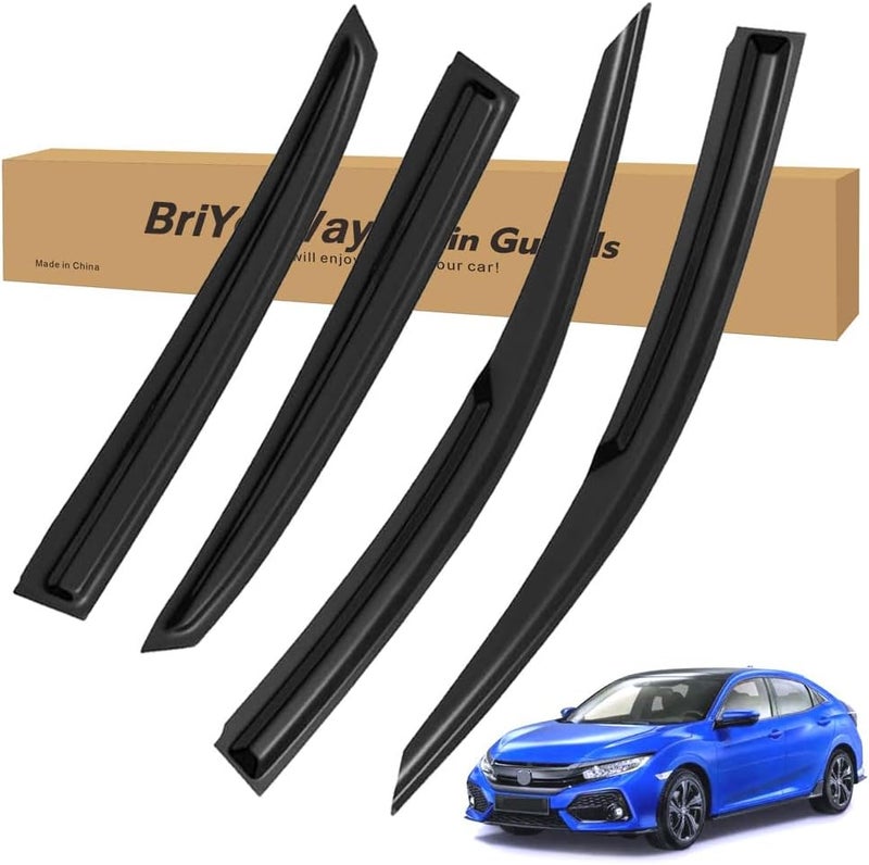 BriYorWay Vent Shades Rain Guards for Honda Civic 2017 2018 2019 2020 2021 Accessories, for Honda Civic Window Deflectors Window Visors - Image 1